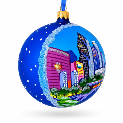 Houston, Texas Glass Ball Christmas Ornament 4 Inches