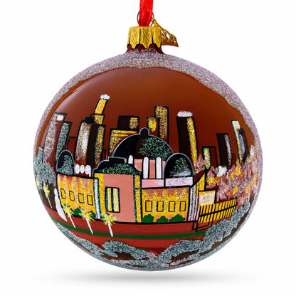 Los Angeles, California Glass Ball Christmas Ornament 4 Inches