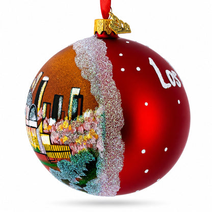 Los Angeles, California Glass Ball Christmas Ornament 4 Inches