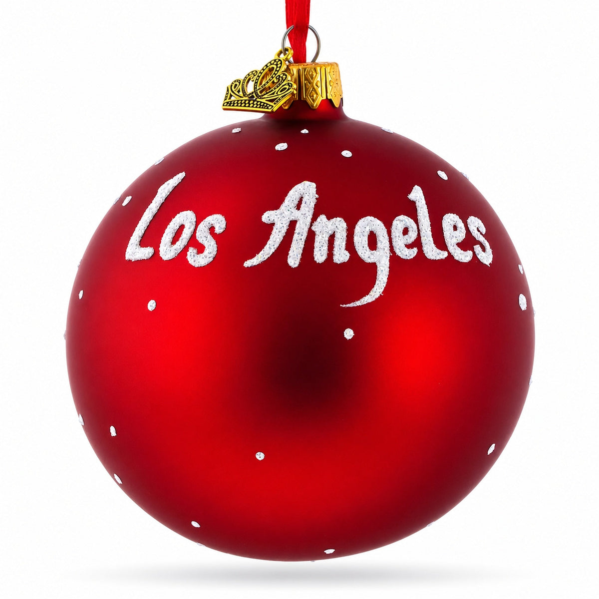 Los Angeles, California Glass Ball Christmas Ornament 4 Inches