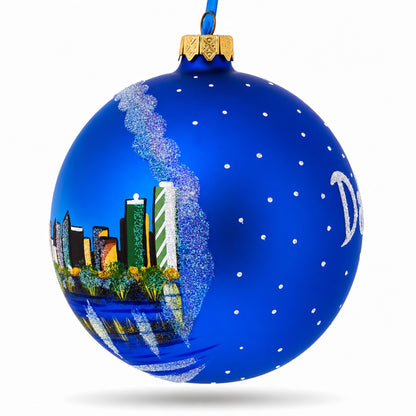 Dallas, Texas Glass Ball Christmas Ornament 4 Inches