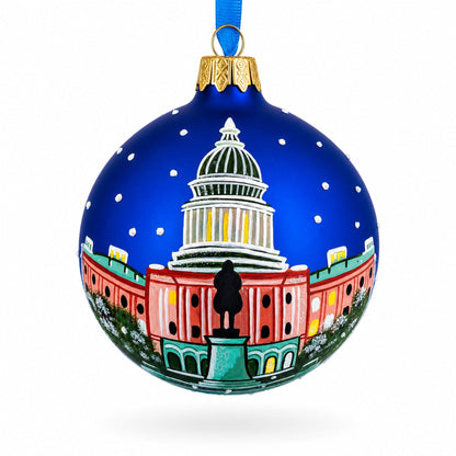United States Capitol, Washington, DC Glass Ball Christmas Ornament 3.25 Inches