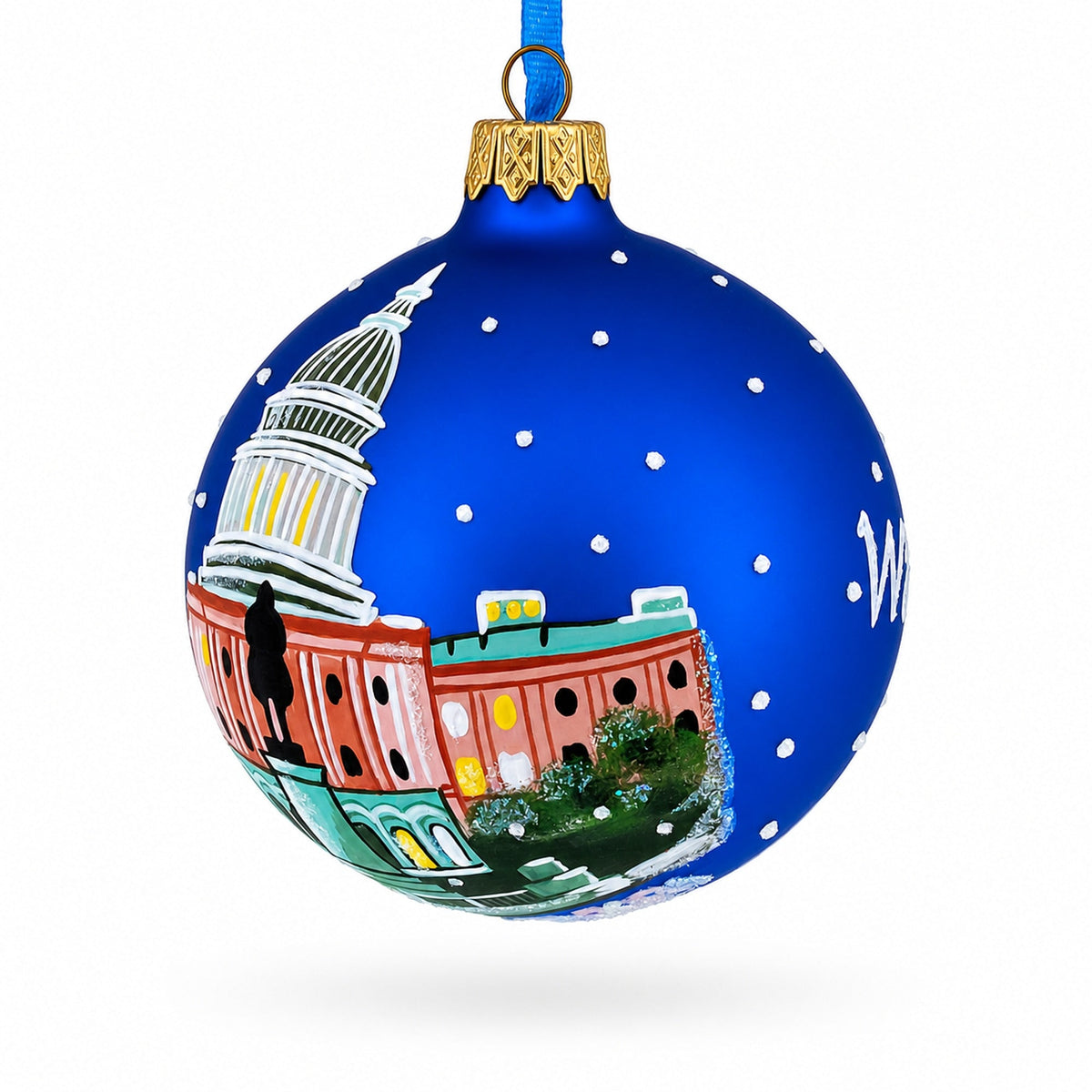 United States Capitol, Washington, DC Glass Ball Christmas Ornament 3.25 Inches