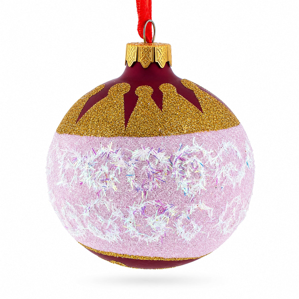 Nutcracker Glass Ball Christmas Ornament 3.25 Inches