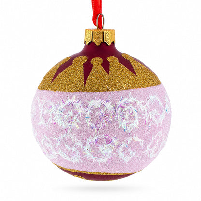 Nutcracker Glass Ball Christmas Ornament 3.25 Inches