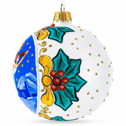 Ballet Dancers Glass Ball Christmas Ornament 4 Inches
