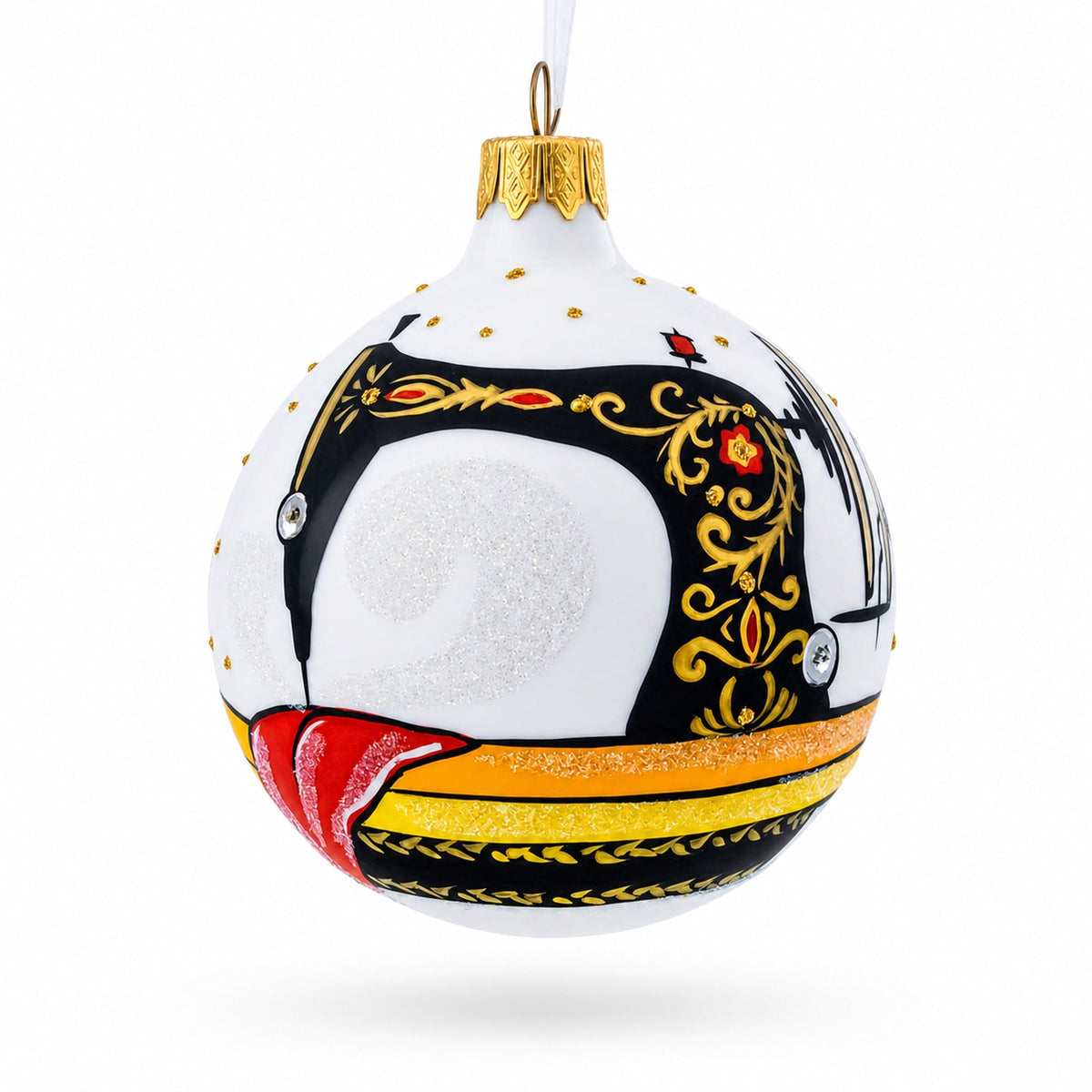 Sewing Enthusiast's Delight Glass Christmas Ornament 3.25 Inches