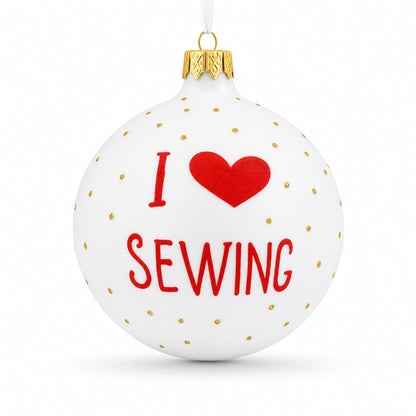 Sewing Enthusiast's Delight Glass Christmas Ornament 3.25 Inches