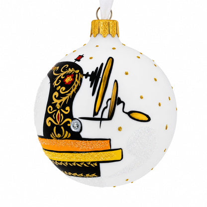 Sewing Enthusiast's Delight Glass Christmas Ornament 3.25 Inches