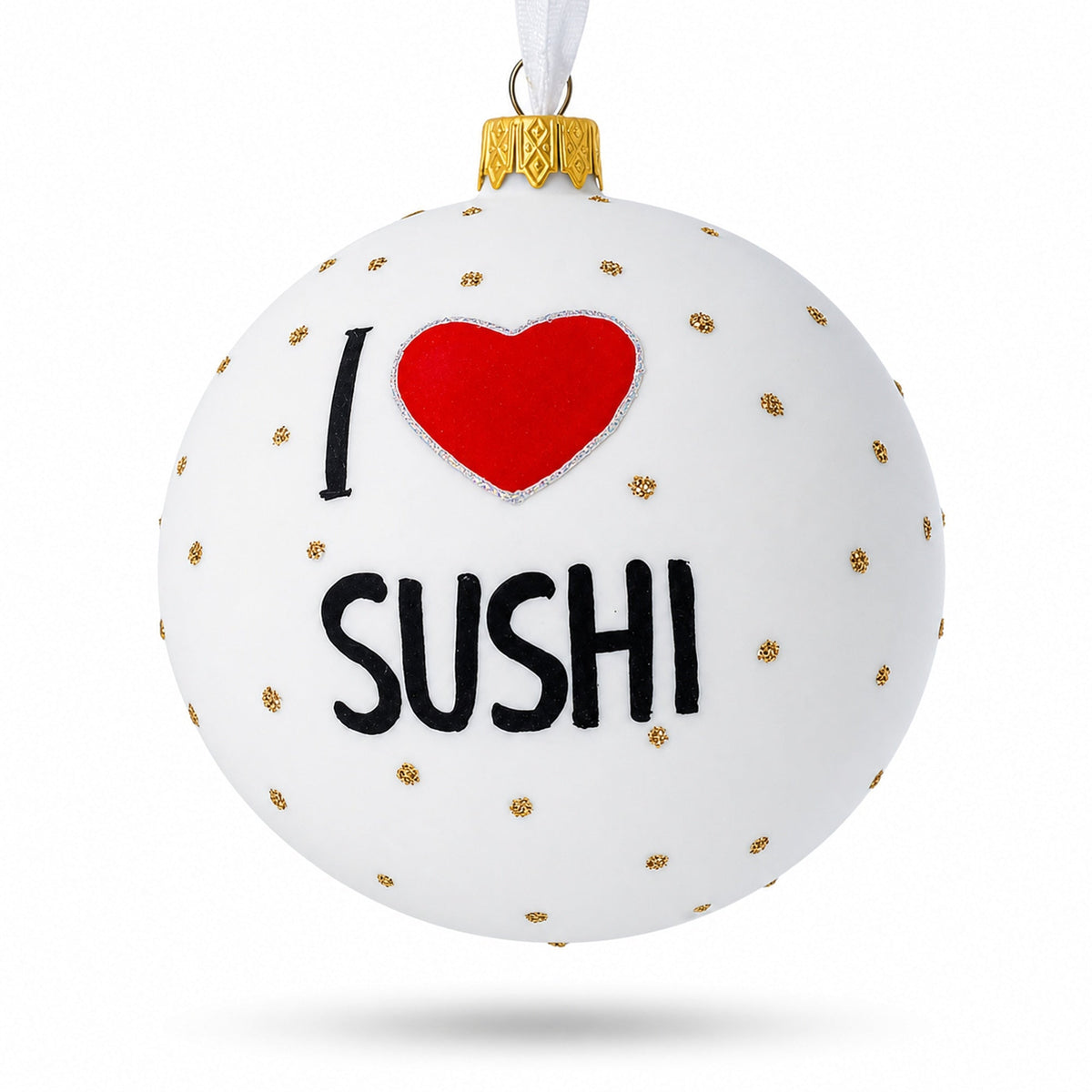 Sushi Lover Glass Ball Christmas Ornament 4 Inches