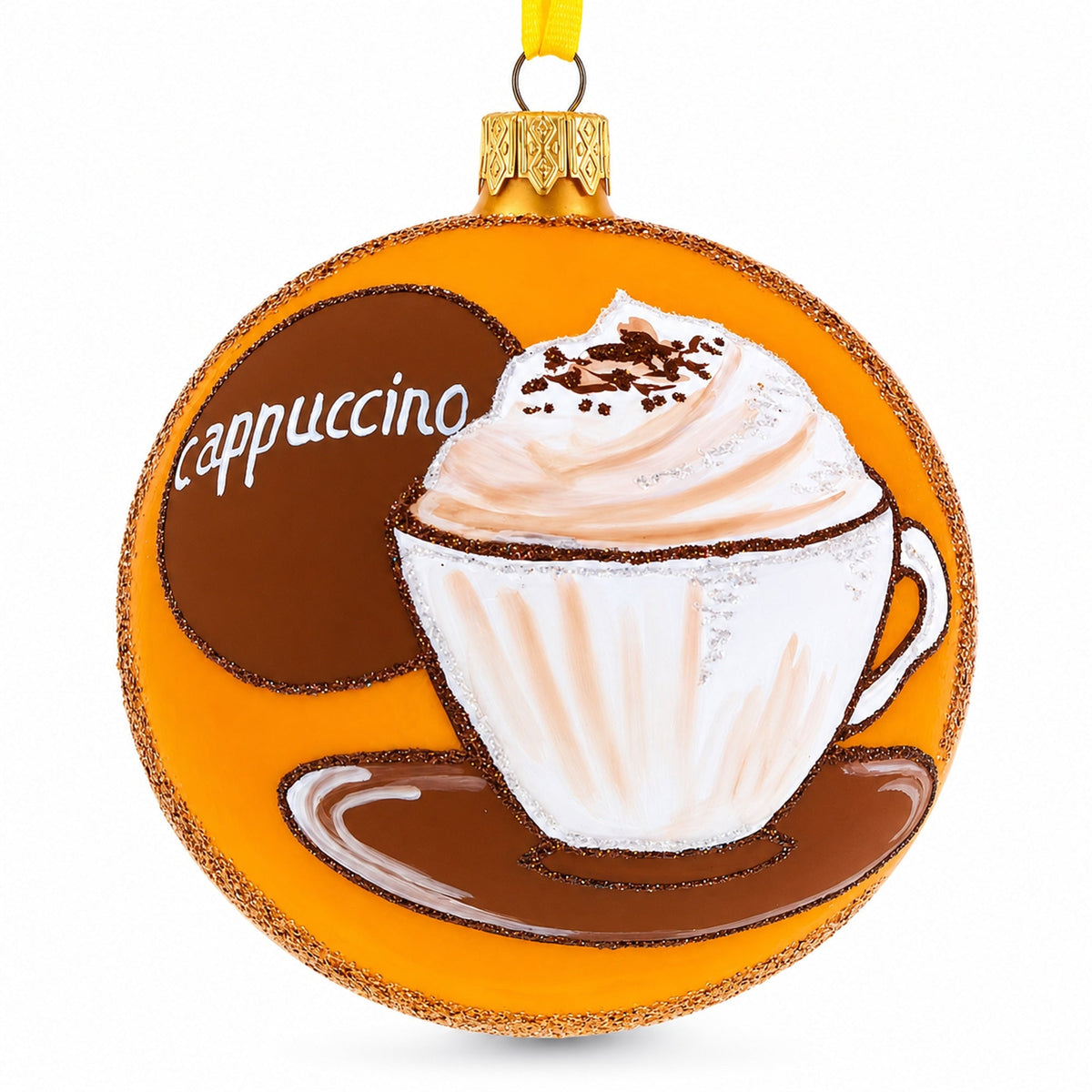 Passionate Cappuccino Lover Glass Ball Christmas Ornament 4 Inches