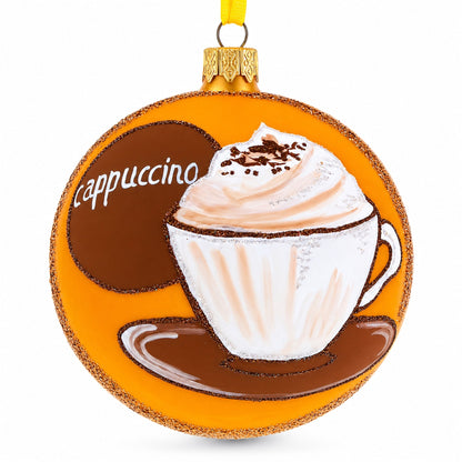 Passionate Cappuccino Lover Glass Ball Christmas Ornament 4 Inches
