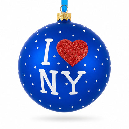 New York City at Night Glass Ball Christmas Ornament 4 Inches