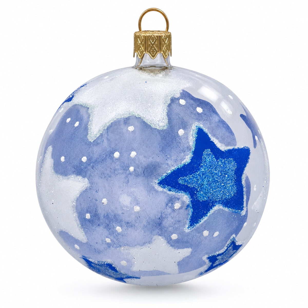 Santa's Magical Rabbit Trick Glass Ball Christmas Ornament 3.25 Inches