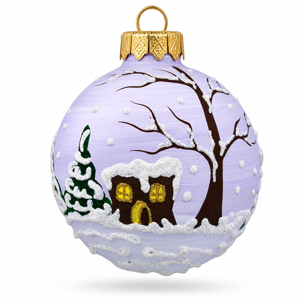 Hedgehog with Mittens Glass Ball Christmas Ornament 3.25 Inches