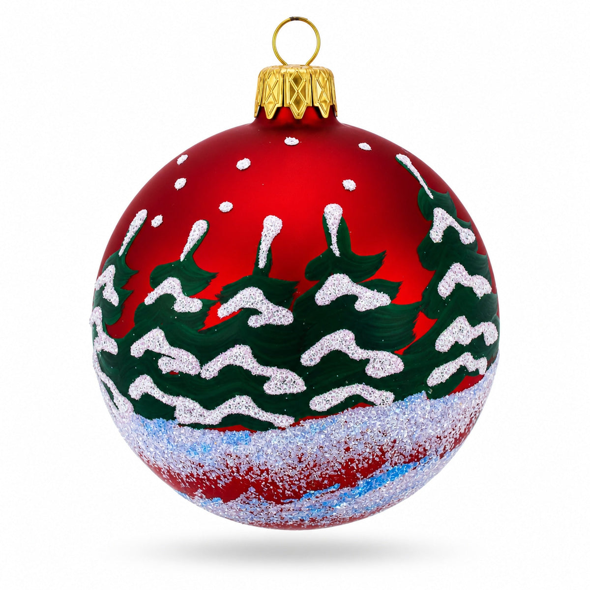 Cat in Chimney Glass Ball Christmas Ornament 3.25 Inches