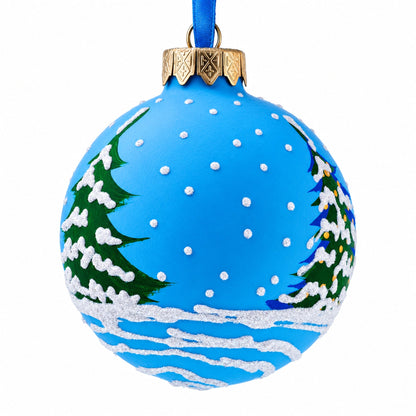 Girl with Candy and Squirrel Glass Ball Christmas Ornament 3.25 Inches