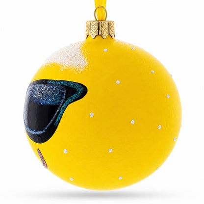 Cool Sunglasses Facial Expressions Glass Ball Christmas Ornament 3.25 Inches