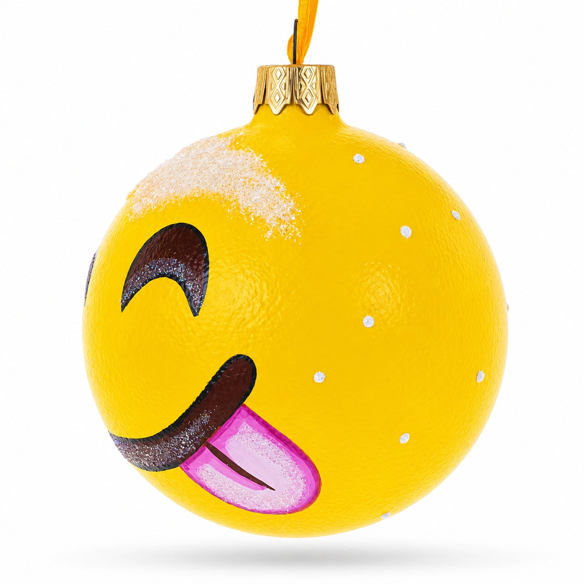 Indulging in Delight Savoring Delicious Food Glass Ball Christmas Ornament 3.25 Inches