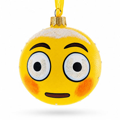 Rolling Eyes Facial Expressions Glass Ball Christmas Ornament 3.25 Inches