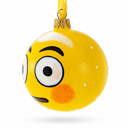 Rolling Eyes Facial Expressions Glass Ball Christmas Ornament 3.25 Inches