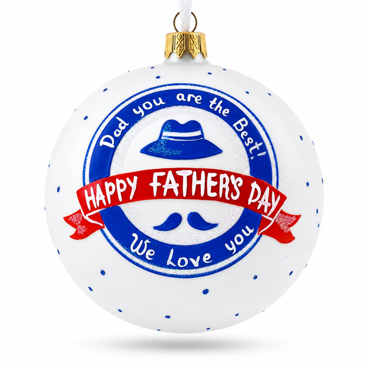 Father's Day Glass Ball Christmas Ornament 4 Inches