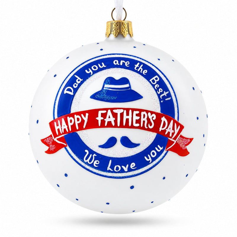 Father's Day Glass Ball Christmas Ornament 4 Inches