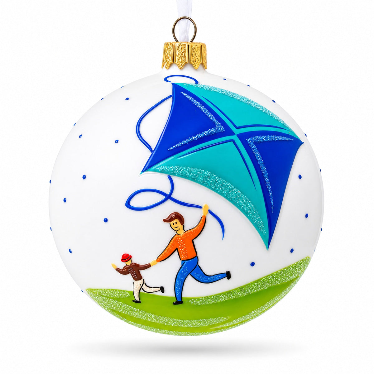 Father's Day Glass Ball Christmas Ornament 4 Inches