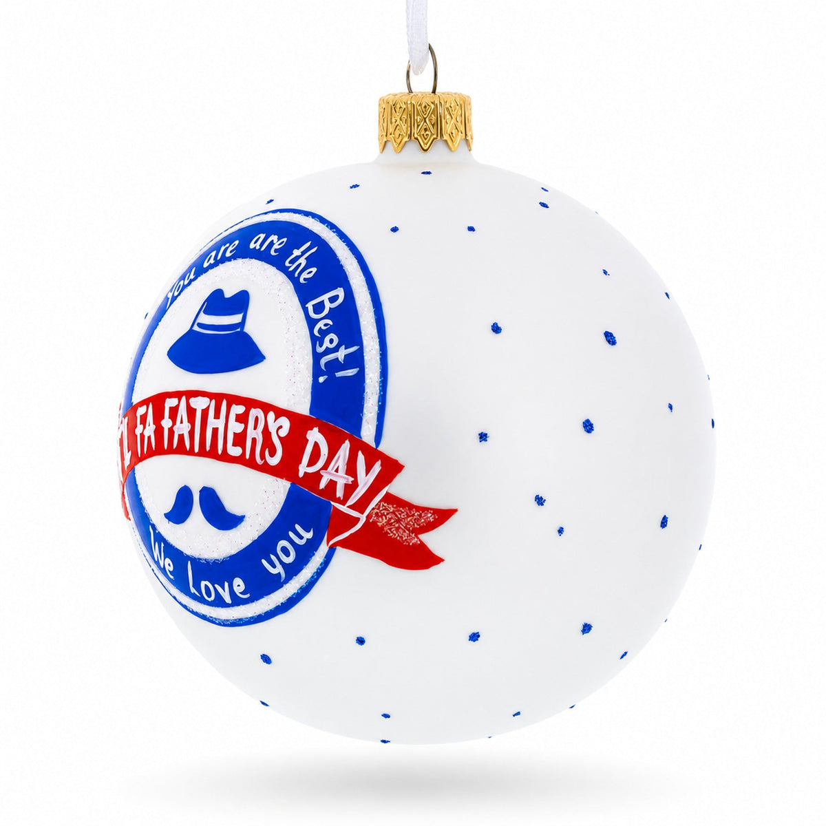 Father's Day Glass Ball Christmas Ornament 4 Inches