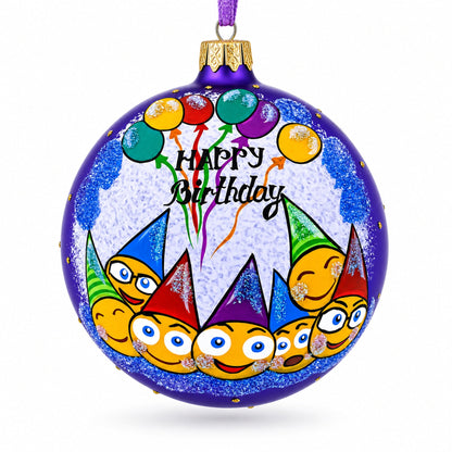 Happy Birthday Glass Ornament 4 Inches