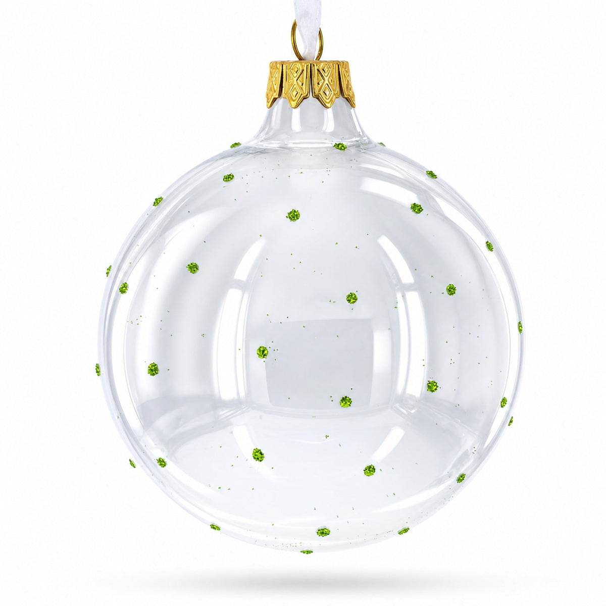 Panda with Bamboo Glass Christmas Ornament 4 Inches