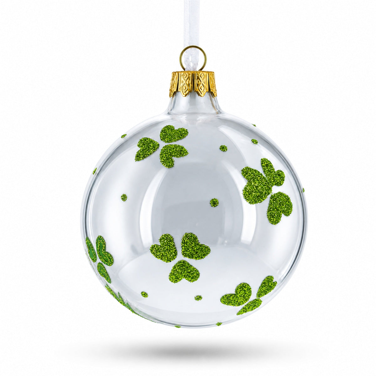 Charming Irish Leprechaun Glass Christmas Ornament 4 Inches