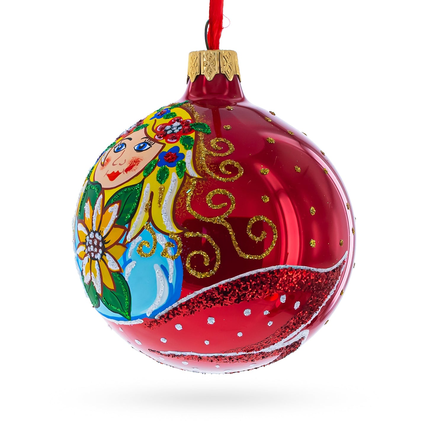 Flower Girl Glass Christmas Ornament 3.25 Inches