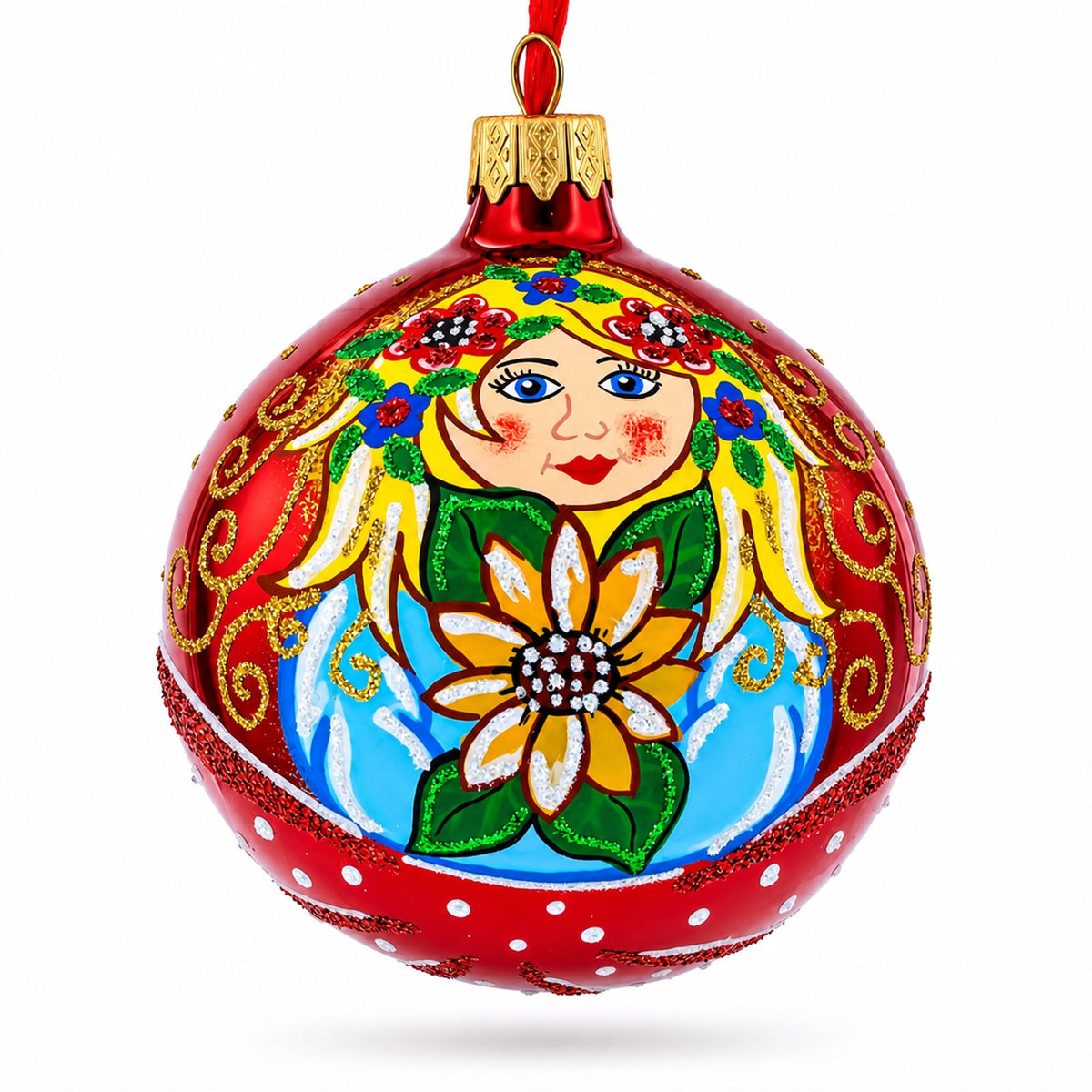 Flower Girl Glass Christmas Ornament 3.25 Inches