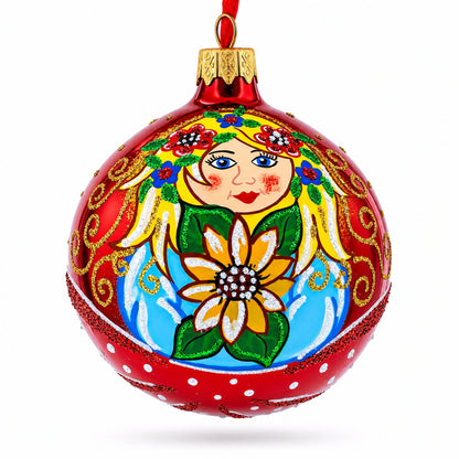 Flower Girl Glass Christmas Ornament 3.25 Inches