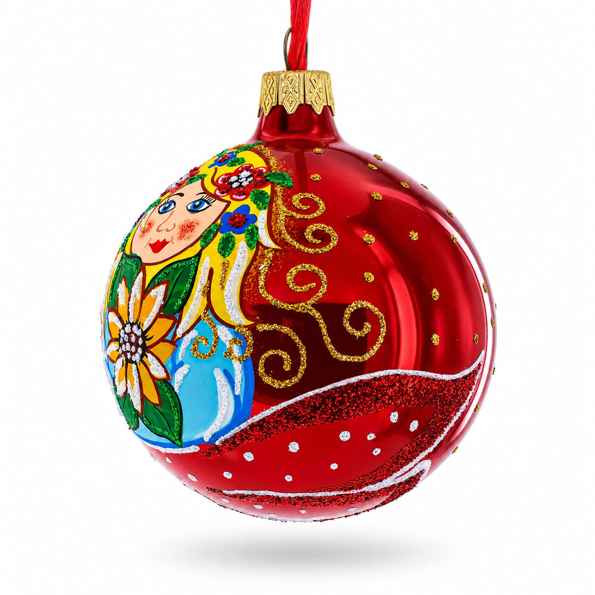 Flower Girl Glass Christmas Ornament 3.25 Inches