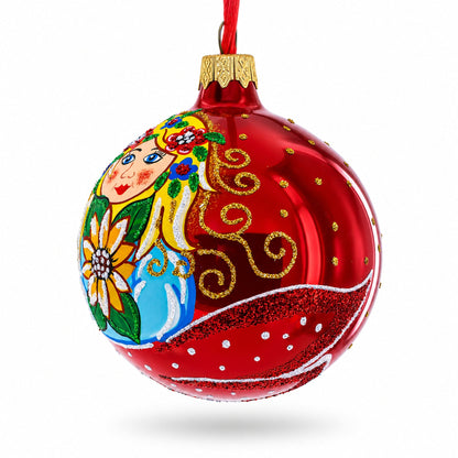 Flower Girl Glass Christmas Ornament 3.25 Inches