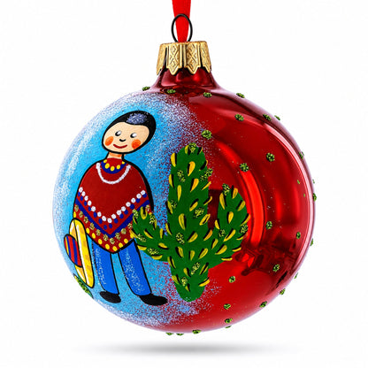 Latin American Dancers Glass Christmas Ornament 3.25 Inches