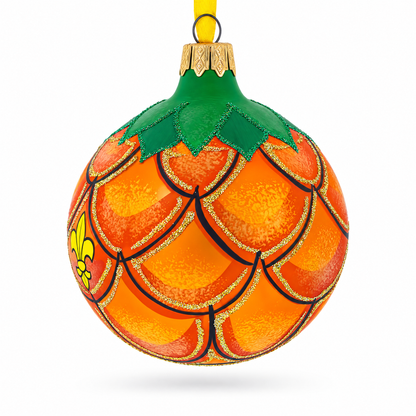 Royal Pineapple Glass Christmas Ornament 3.25 Inches
