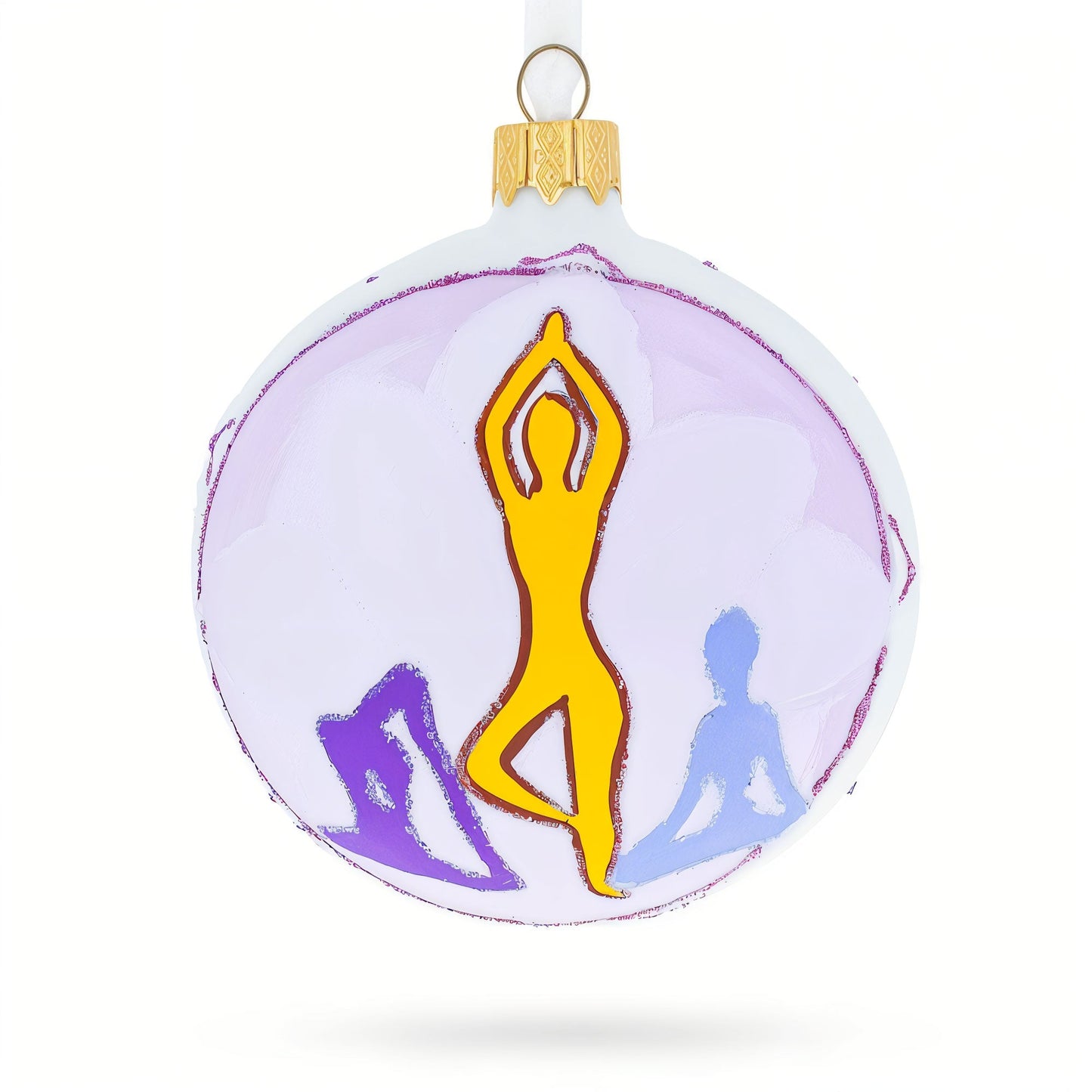 Yoga Glass Ball Ornament 3.25 Inches