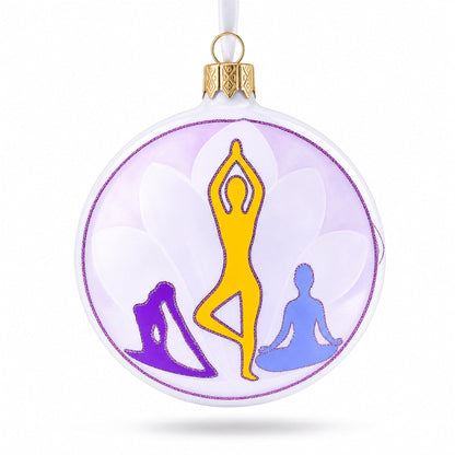 Yoga Glass Ball Ornament 3.25 Inches