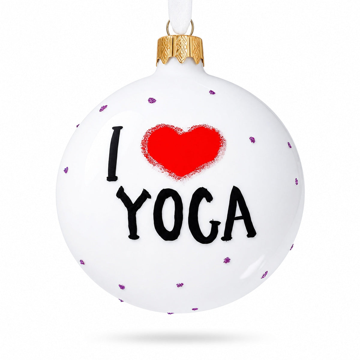 Yoga Glass Ball Ornament 3.25 Inches