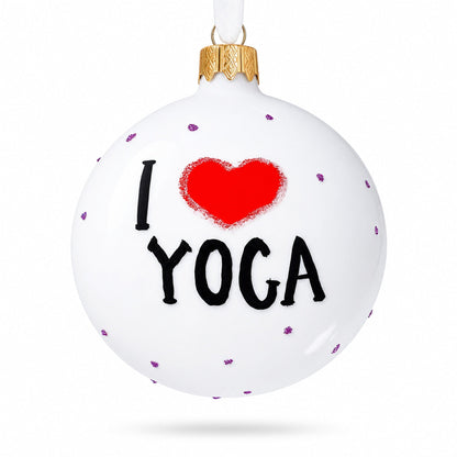 Yoga Glass Ball Ornament 3.25 Inches