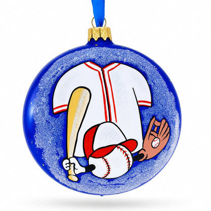 Baseball Glass Ball Christmas Ornament 4 Inches