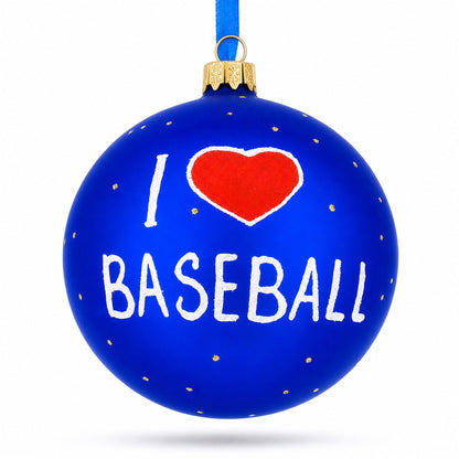 Baseball Glass Ball Christmas Ornament 4 Inches