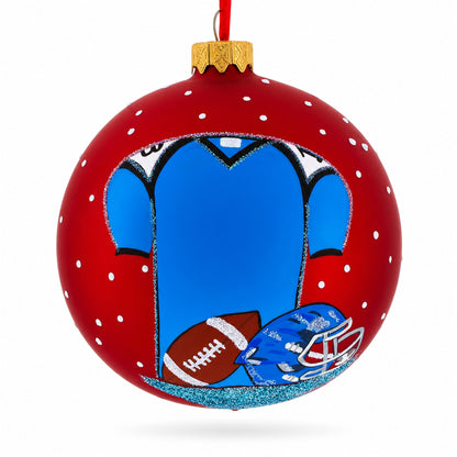 Football Glass Ball Christmas Sports Ornament 4 Inches