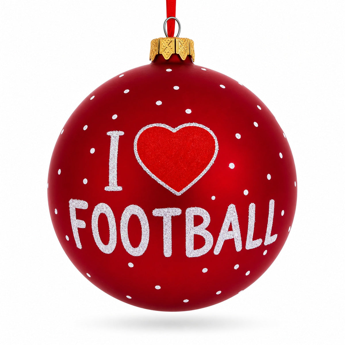 Football Glass Ball Christmas Sports Ornament 4 Inches
