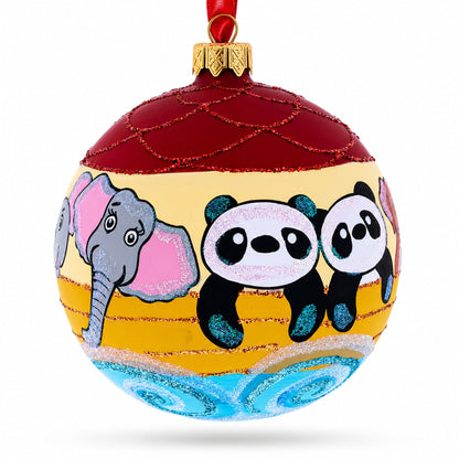 The Noah's Ark Glass Ball Christmas Ornament 4 Inches
