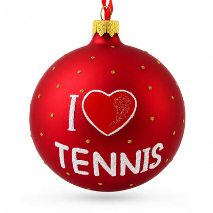Tennis Glass Ball Christmas Ornament 4 Inches