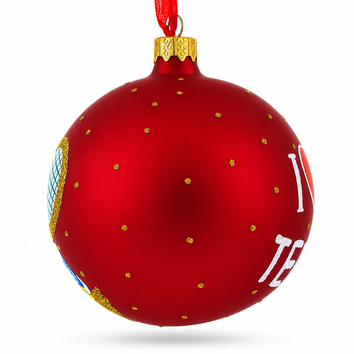 Tennis Glass Ball Christmas Ornament 4 Inches